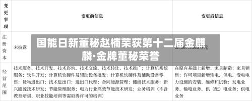国能日新董秘赵楠荣获第十二届金麒麟·金牌董秘荣誉
